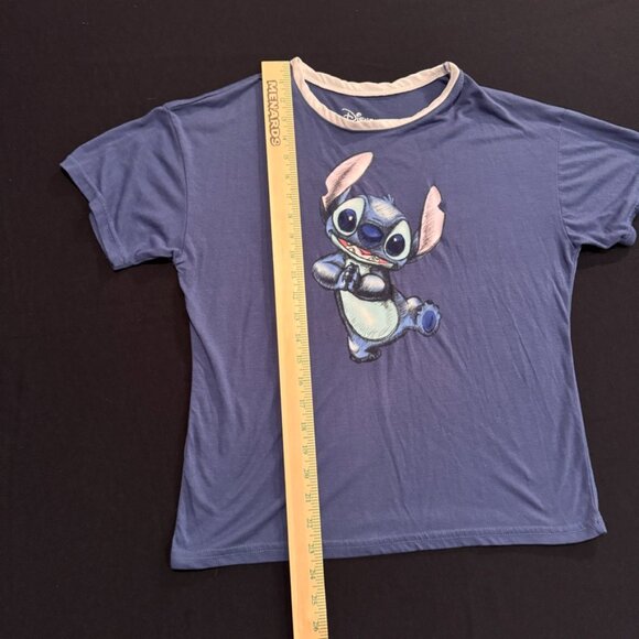 Disney Blue Stitch Short Sleeve Tee Shirt Juniors Size Medium - Picture 4 of 5
